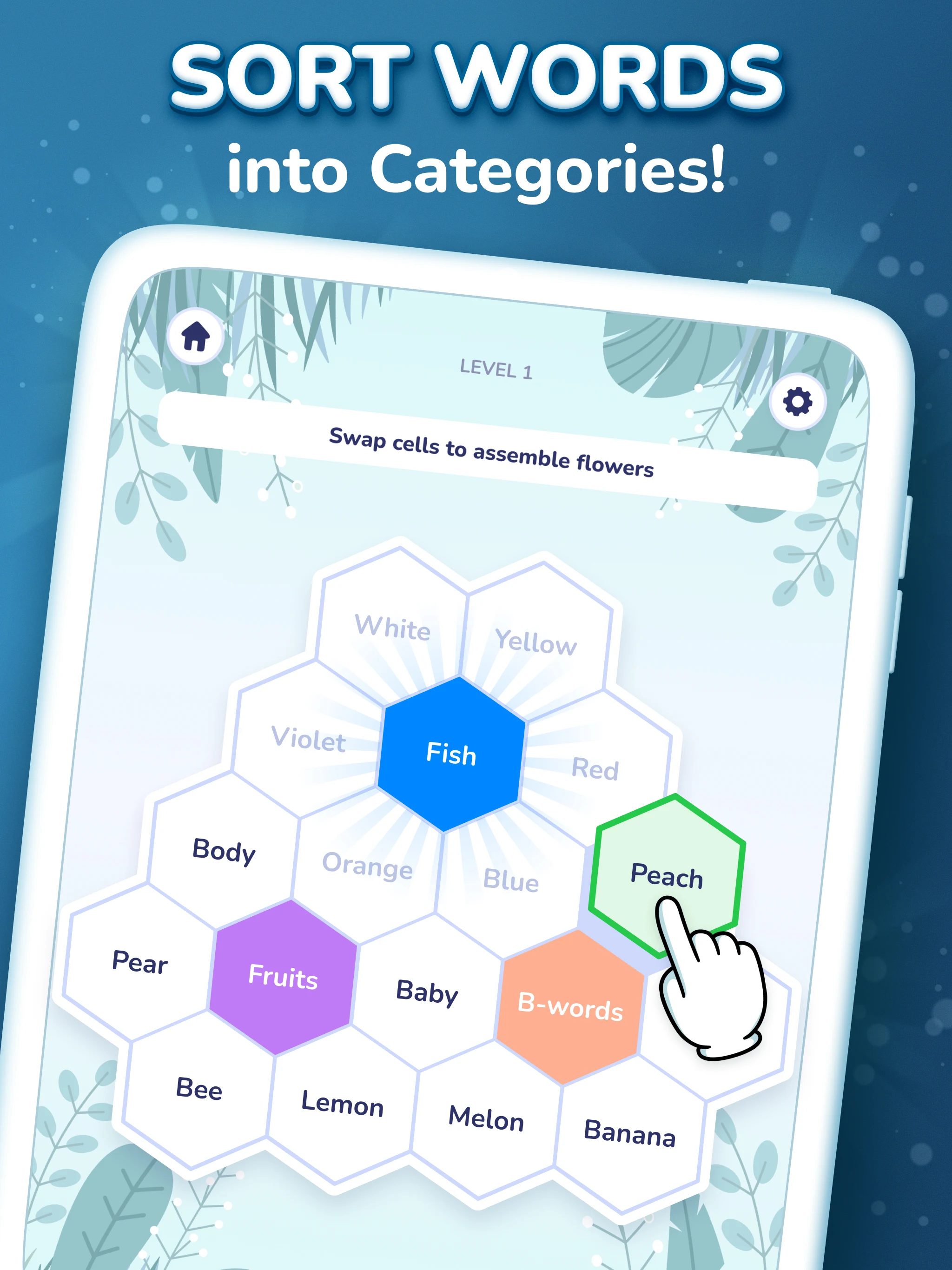 Hexa Words: Sort Associations screenshot